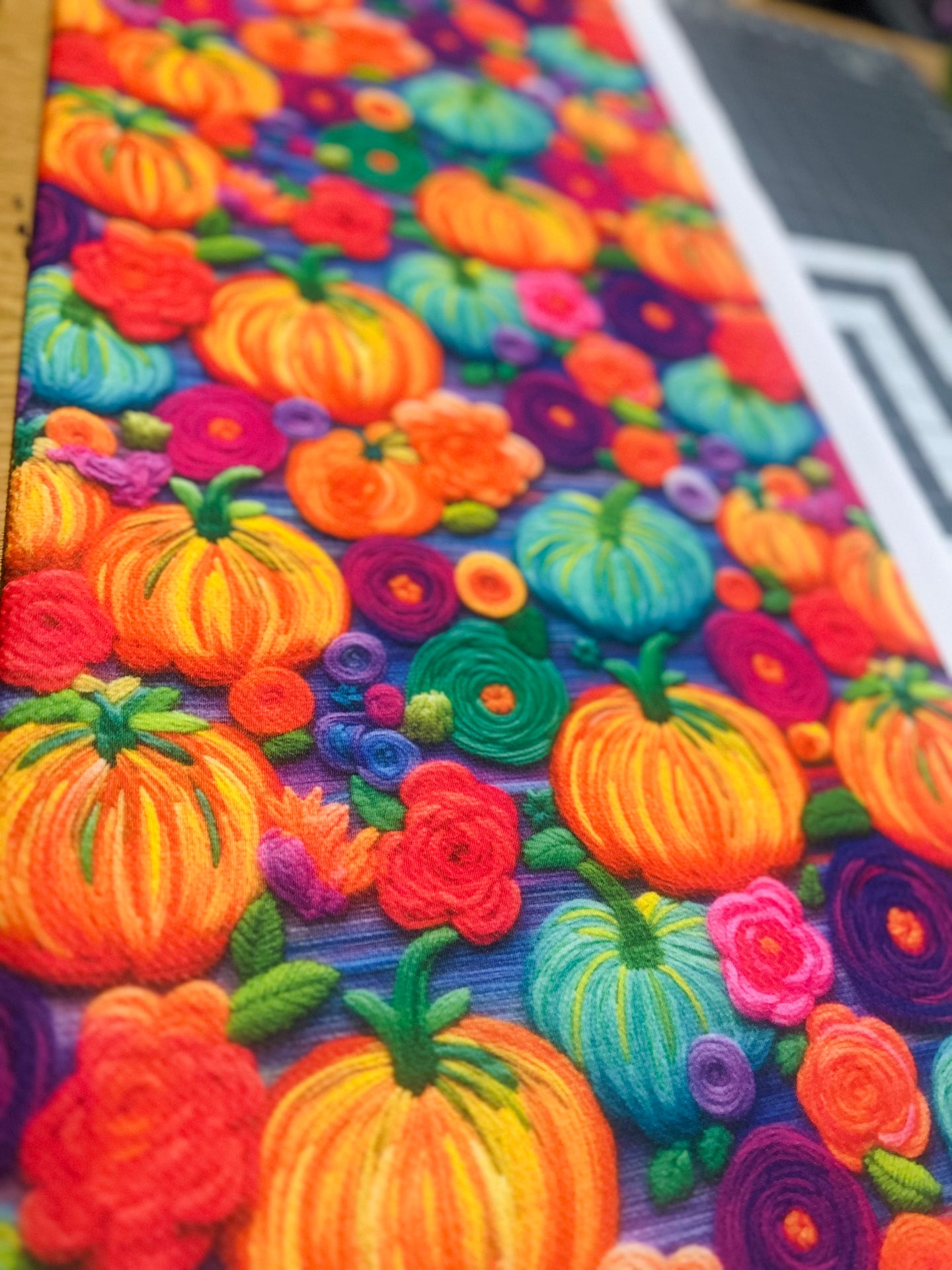 Embroidered Colorful Pumpkins