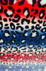Ombre Red, White & Blue Cheetah