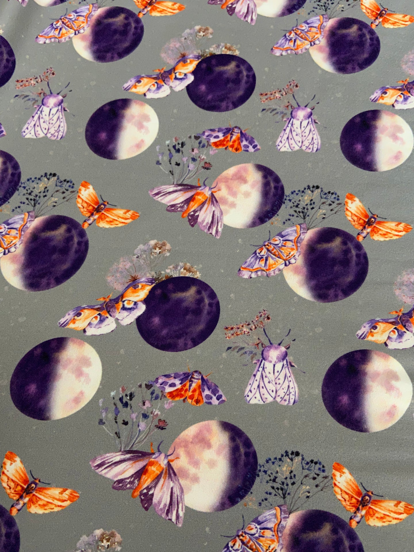 DBP Purple & Grey Moths with Moon