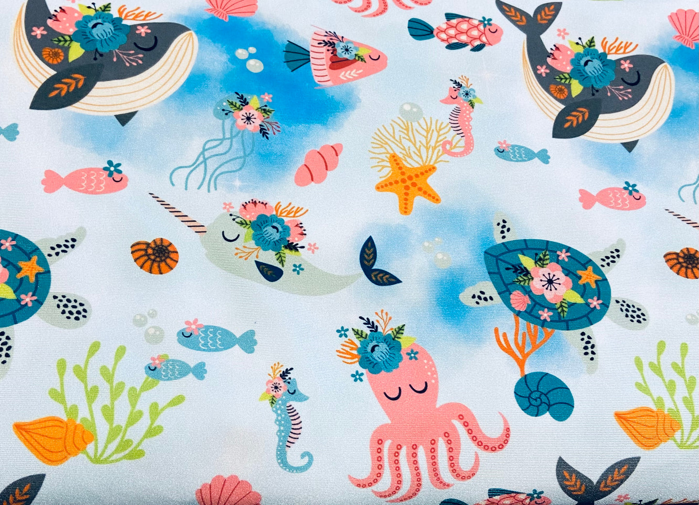 Swim Floral Ocean Animals