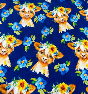 DBP Floral Cow on Blue