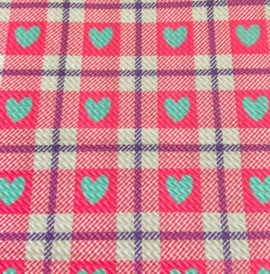 Hearts on Pink Plaid